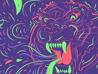 Tiger Barf Detail barf neon psychedelic tiger