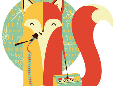 Foxy Crooner cartoon fox illustration