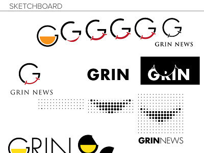 Grin News - Concept explorations branding grin news identity logo logo design news agency