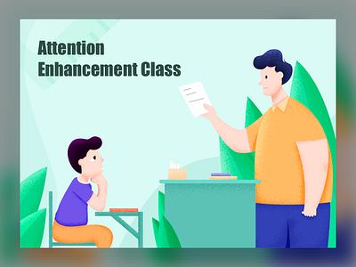 Attention Enhancement Class design illustration ui 插图 设计