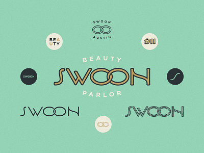 Swoon Salon badge brand branding design icon identity illustration logo mark type
