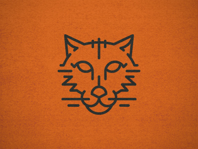 Orange Cat Face icon illustration