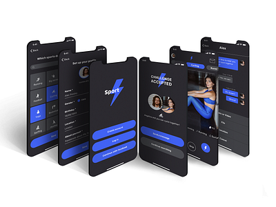 Sport App Design app design application branding color dark app dark mode dark theme interface mobile design sport sport app sport design style ui ui ux ux