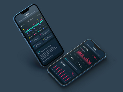Hypnopedia App 💤 application blue dark dark mode health app heart rate interface ios mental health modern app sleep sleep app sleep cycles statistics sreen ui ux ux ui