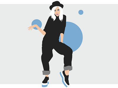 FASHION ILLUSTRATON. Black & Blue