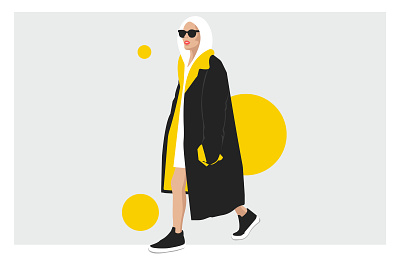 Fashion Illustration. Black & Yellow branding coloful designmoo digital fashion fashionillustration graphic design illustration