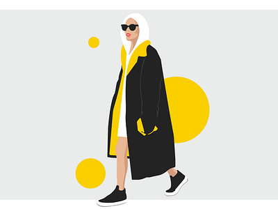 Fashion Illustration. Black & Yellow