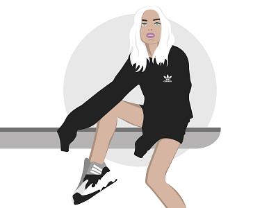 ADIDAS adidas adidas originals art belarus black brand design fashion fashion brand fashion illustration girl hello illustration illustrator logo portrait sport style vector