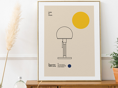 Wagenfeld Table Lamp Poster architecture bauhaus design flat helvetica illustration modernism poster poster design swiss