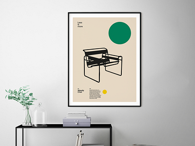 Poster Wassily Chair, Marcel Breuer, Minimal Furniture Bauhaus bauhaus design helvetica illustration minimal modernism poster poster design typography