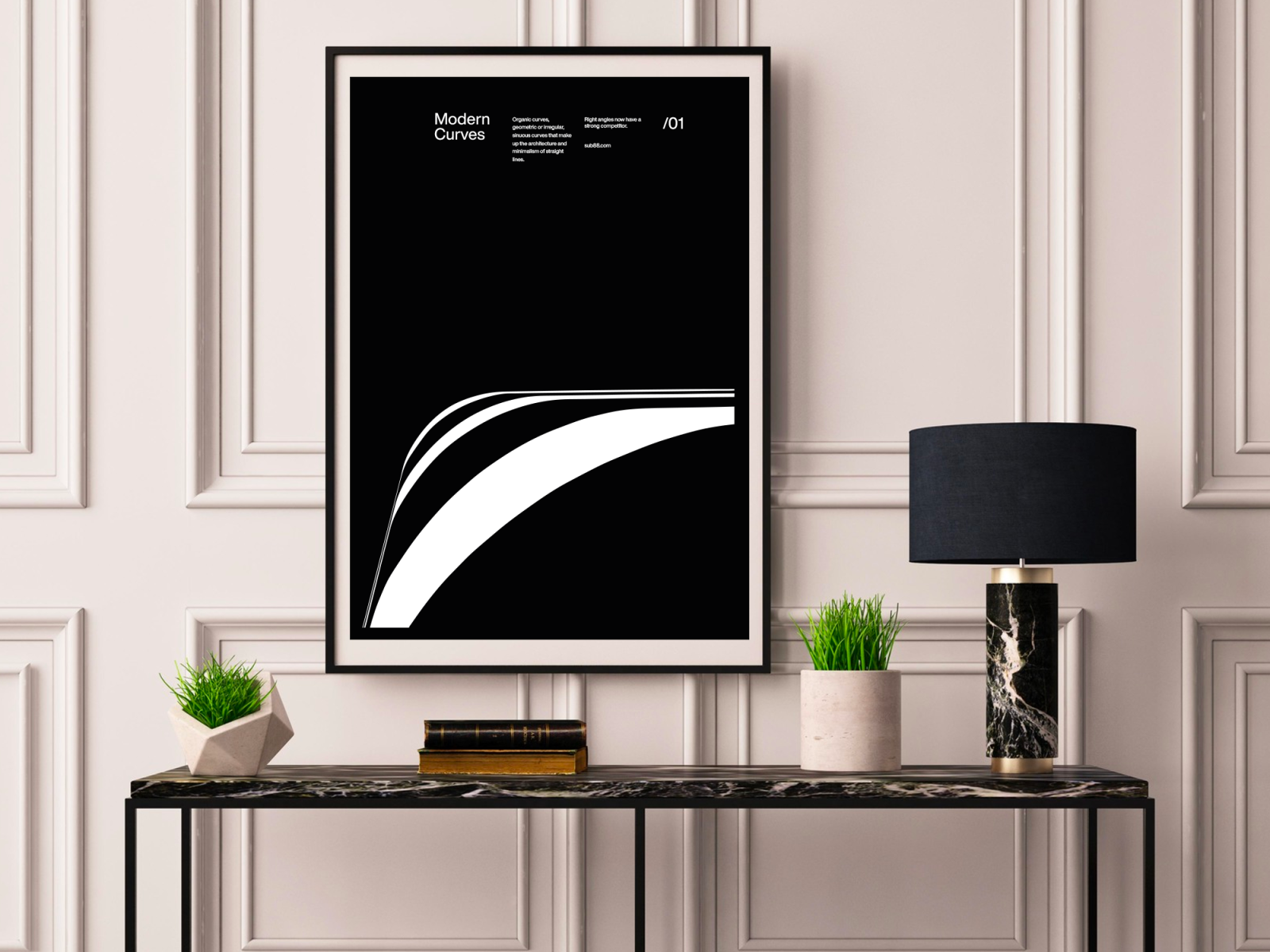 Modern Curves 01 Minimal Typographic Architecture Poster by Sub88 on ...