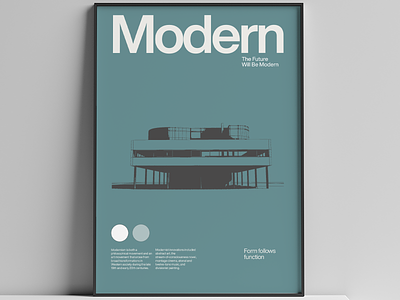 Modern - The Future Will Be Modern architecture bauhaus helvetica illustrator le corbusier minimal modern modernism poster poster design vector
