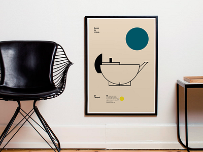 Poster Teapot, Marianne Brandt, Mid Century Modern Art Print bauhaus design flat helvetica illustration minimal modernism poster poster design typography