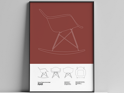 Eames RAR Chair Poster Mid Century Poster Art Print - Minimal De