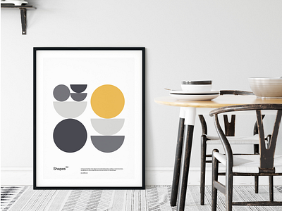 Shapes 04 Bauhaus Poster / on Mockup bauhaus design geometric hevetica illustration minimal mockup poster poster design print print design scandinavian swiss typography vector