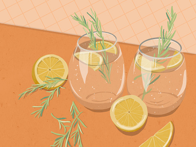 Gin and Tonic Illustration alcohol drink food freelance illustrator gin illustration illustrator