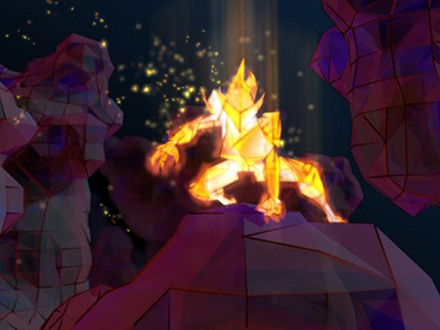 Fire 3d animation fire polygons