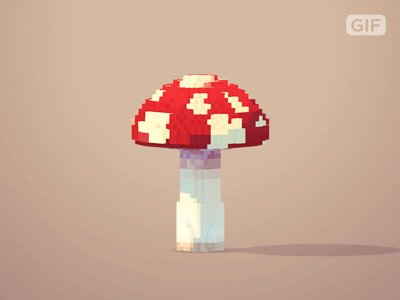Mushroom animation gif mushroom pixels voxels
