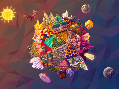 Inspiredology Poster Giveaway 3d inspiredology isometric polygons poster world