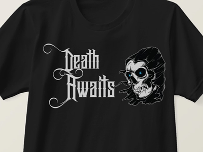Dear Awaits - t-shirt design black death design grim reaper metal t-shirt tee