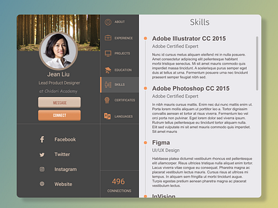 User Profile daily ui graphic design ui user profile