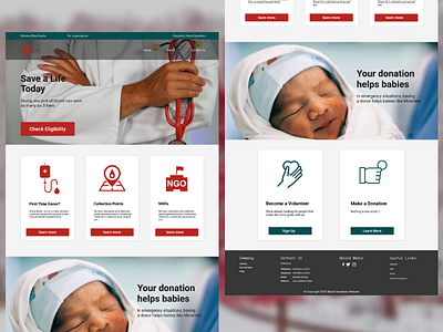 Blood Donation Website Homepage figma landing page website