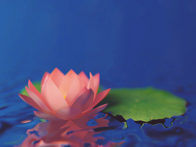 Lotus 3d blue cinema 4d graphic design green illustrartion lilly lotus minimal painting pink water