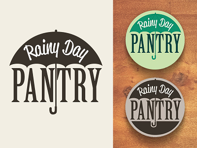 Rainy Day Food Pantry Logo graphic design illustrator logo minimal rain typograpy umbrella
