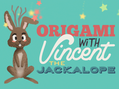 Vincent The Jackalope animation illustration jackalope motion graphics origami sai typography