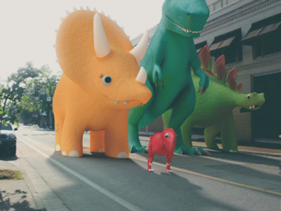 My friends the Dinos 3d after effects animation cinema 4d dinosaur graphic design illustration raptor stegosaurus t rex triceratops vfx
