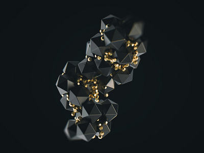 Day 2 3d black cinema 4d geometry gold render a day