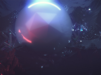 Crystal Bubble c4d cave cinema 4d crystal neon render a day