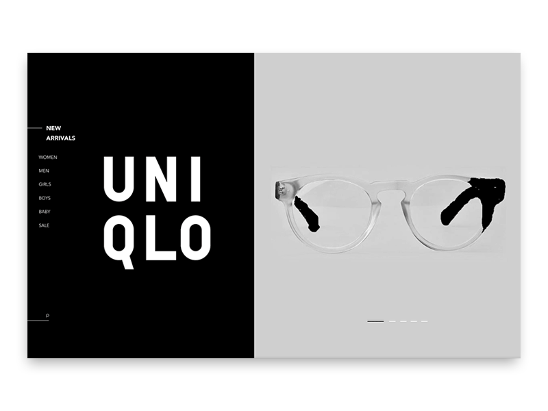 Rebranding - Uniqlo black and white branding code design fashion homepage redesign uxui web