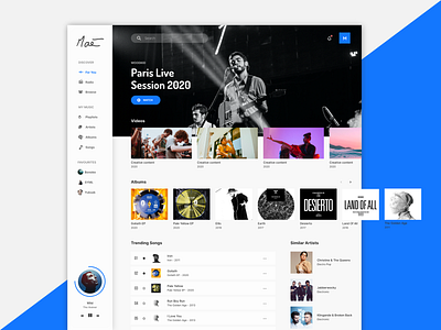 Music Web App - Exploration 01 album app apple music artist design figma inspiration listen music music player play player playlist sketch song spotify uiux ux web xd