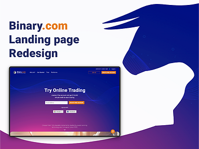 Binary.com Landing page Redesign design finance landing page options trade ui ux