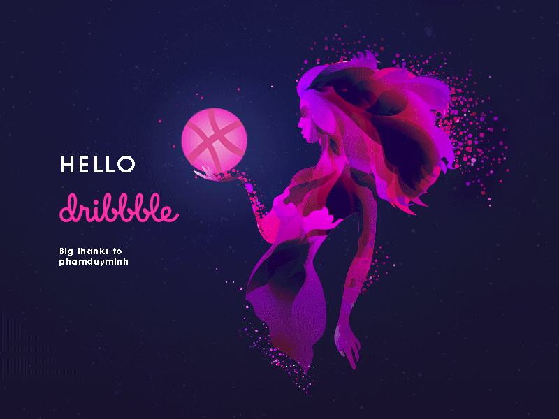 First Nganphan Dribbble - Say Hello! animation hello hello dribbble illustration ngan phan