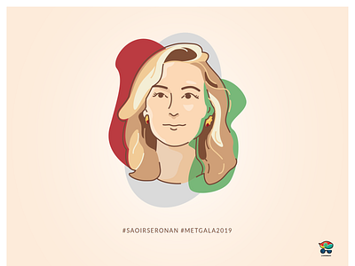 Portrait of Saoirse Ronan at Met Gala 2019 actress design hollywood illustrator portrait art saoirseronan vector art