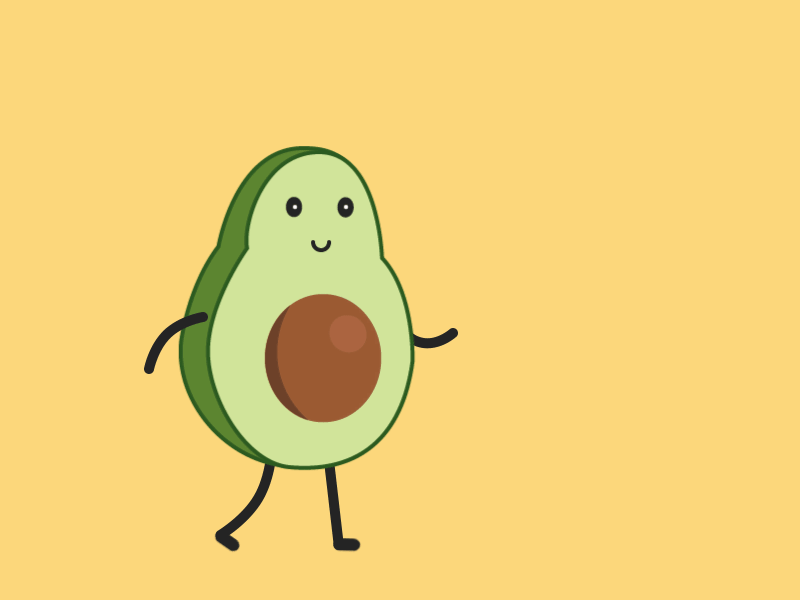 Avocado playing basketball illustration