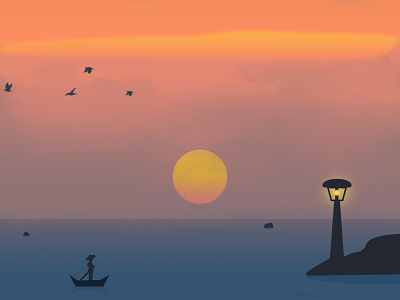 Sunset illustration 插图