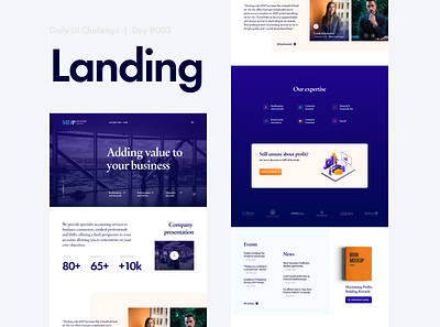 Landing — Daily UI #003 accounting branding business card company design minimal presentation ui