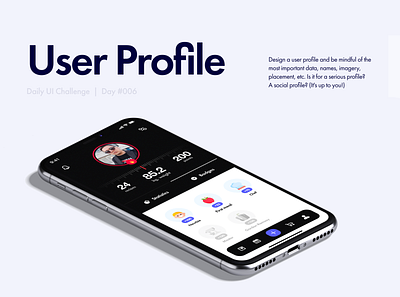 Profile — Daily UI #006 account app app design app ui design food and drink food app health app illustration minimal ui ux vector