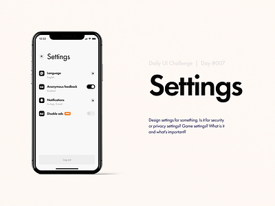 Settings — Daily UI #007