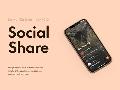 Social Share — Daily UI #010 account app app design app ui challenge dailyui design friends friends list minimal music music player share share button social ui ux