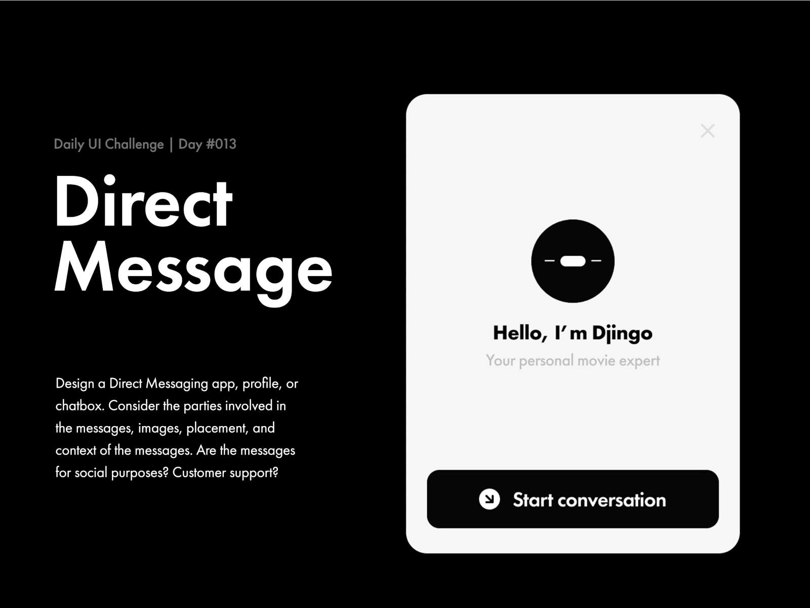 Direct Messaging - Daily UI #013 app app design app ui challenge chatbot dailyui design dialog message minimal ui ux