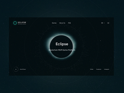 Eclipse - Blockchain MLM Game Platform clean design landing page mainscreen sketch ui ux web