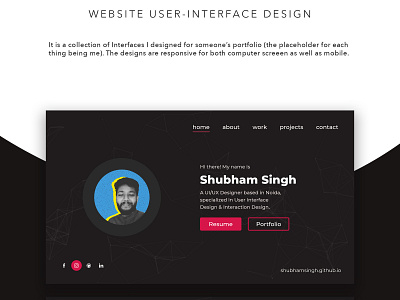 Portfolio UI Design - Adobe XD
