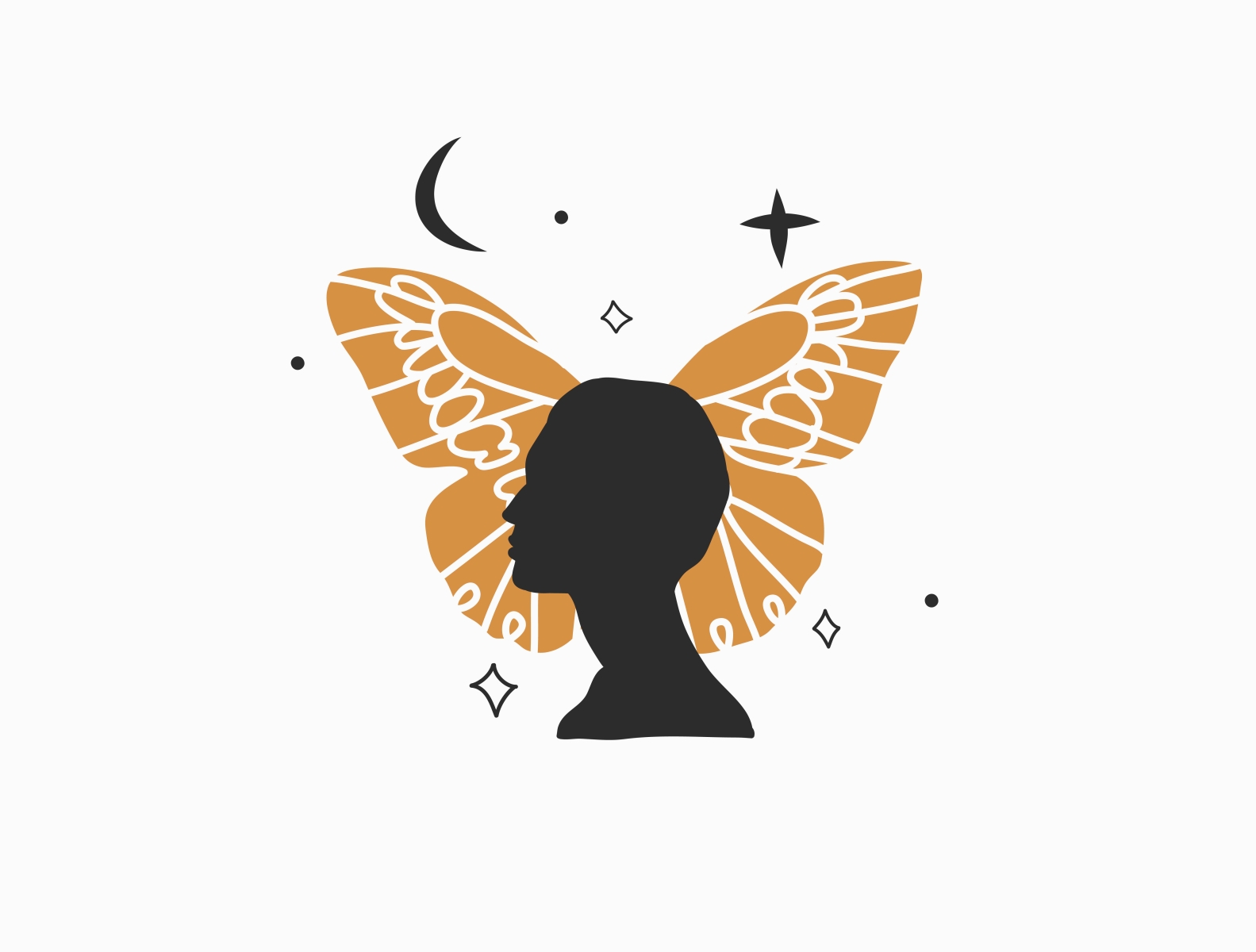 Moon Butterfly By Anastasy Helter On Dribbble   Logo 8 