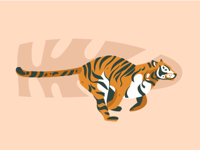 Tiger abstract animal animal art art cartoon design exotic illustration run safari tiger tropical wild animal wild cat