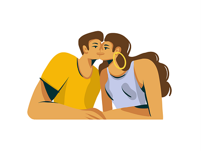 First kiss abstract adobe draw art cartoon design digital girl illustration illustrations ipad pro people people character vector vectorart vectors