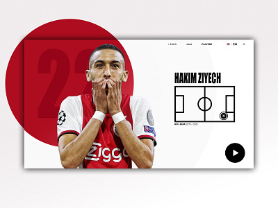 Hakim Ziyech - Web Design ajax design interface design ui uidesign ux ux design uxui web design webdesign website design ziyech